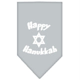 Happy Hanukkah Screen Print Bandana Grey Small