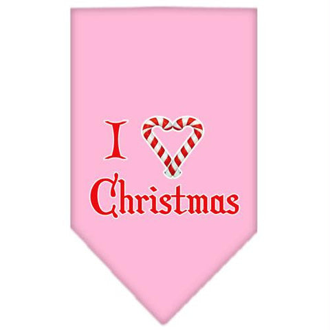 Heart Christmas Screen Print Bandana Light Pink Small