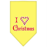 Heart Christmas Screen Print Bandana Yellow Small