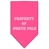 Property of North Pole Screen Print Bandana Bright Pink Large