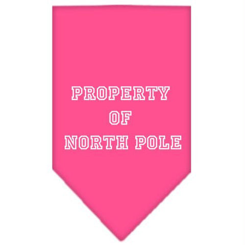 Property of North Pole Screen Print Bandana Bright Pink Small