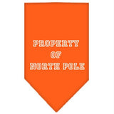 Property of North Pole Screen Print Bandana Orange Small