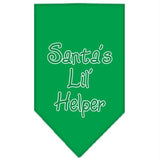 Santa Lil Helper Screen Print Bandana Emerald Green Large