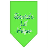 Santa Lil Helper Screen Print Bandana Lime Green Large