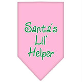 Santa Lil Helper Screen Print Bandana Light Pink Large