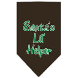 Santa Lil Helper Screen Print Bandana Cocoa Small