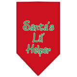 Santa Lil Helper Screen Print Bandana Red Small