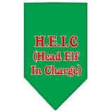 Head elf In Charge Screen Print Bandana Emerald Green Large