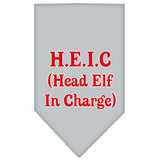 Head elf In Charge Screen Print Bandana Grey Large