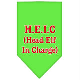 Head elf In Charge Screen Print Bandana Lime Green Large