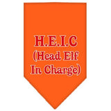 Head elf In Charge Screen Print Bandana Orange Large