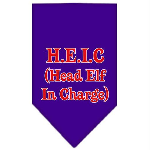 Head Elf In Charge Screen Print Bandana Purple Large