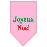 Joyeux Noel Screen Print Bandana Light Pink Large