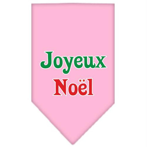 Joyeux Noel Screen Print Bandana Light Pink Large