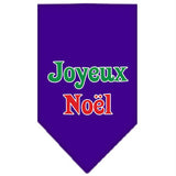 Joyeux Noel Screen Print Bandana Purple Large