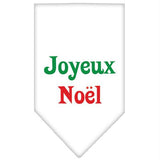 Joyeux Noel Screen Print Bandana White Large