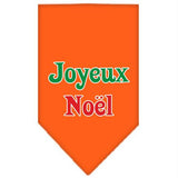 Joyeux Noel Screen Print Bandana Orange Small