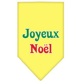 Joyeux Noel Screen Print Bandana Yellow Small