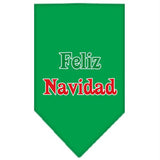 Feliz Navidad Screen Print Bandana Emerald Green Large