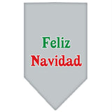 Feliz Navidad Screen Print Bandana Grey Large