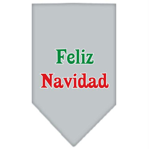 Feliz Navidad Screen Print Bandana Grey Large