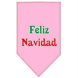 Feliz Navidad Screen Print Bandana Light Pink Large