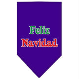 Feliz Navidad Screen Print Bandana Purple Large