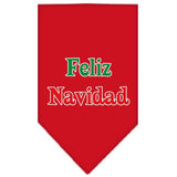 Feliz Navidad Screen Print Bandana Red Small