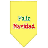 Feliz Navidad Screen Print Bandana Yellow Small