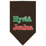 Hyvaa Joulua Screen Print Bandana Cocoa Small