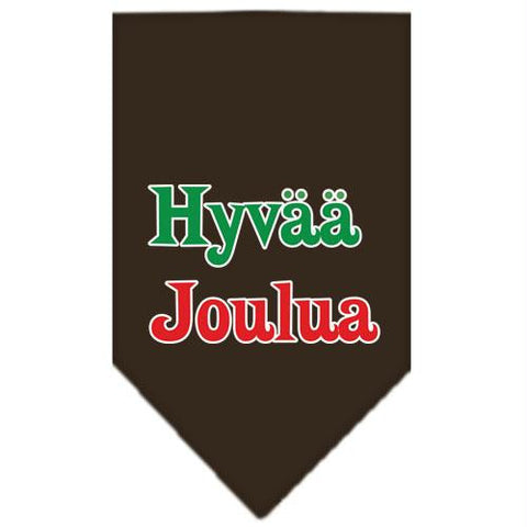 Hyvaa Joulua Screen Print Bandana Cocoa Small