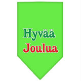 Hyvaa Joulua Screen Print Bandana Lime Green Small