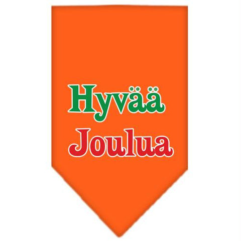 Hyvaa Joulua Screen Print Bandana Orange Small