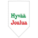 Hyvaa Joulua Screen Print Bandana White Small