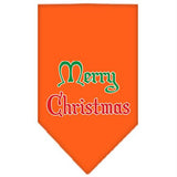 Merry Christmas Screen Print Bandana Orange Large