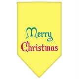 Merry Christmas Screen Print Bandana Yellow Small