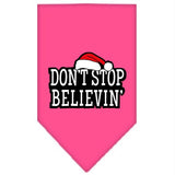 Dont Stop Believin Screen Print Bandana Bright Pink Large