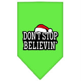 Dont Stop Believin Screen Print Bandana Lime Green Large