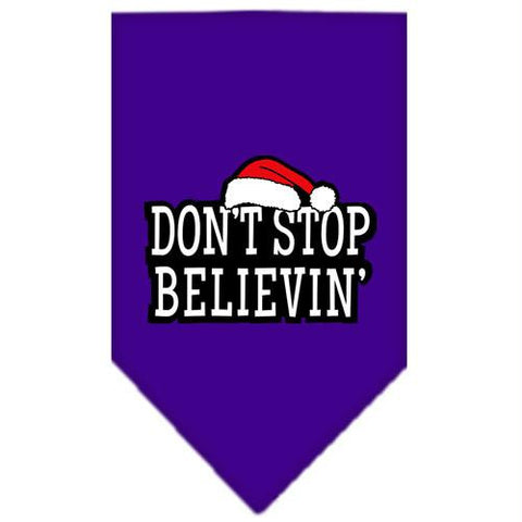 Dont Stop Believin Screen Print Bandana Purple Large