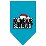 Dont Stop Believin Screen Print Bandana Turquoise Large