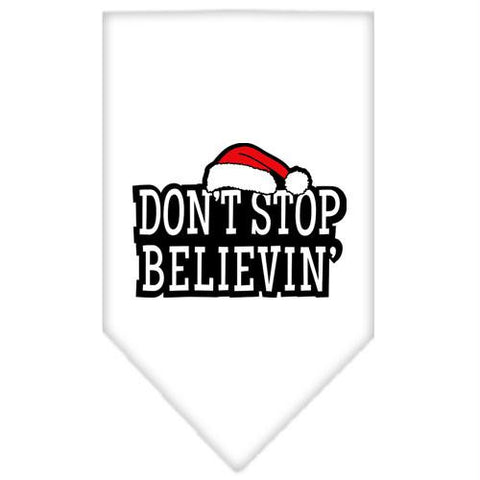 Dont Stop Believin Screen Print Bandana White Large