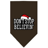 Dont Stop Believin Screen Print Bandana Cocoa Small