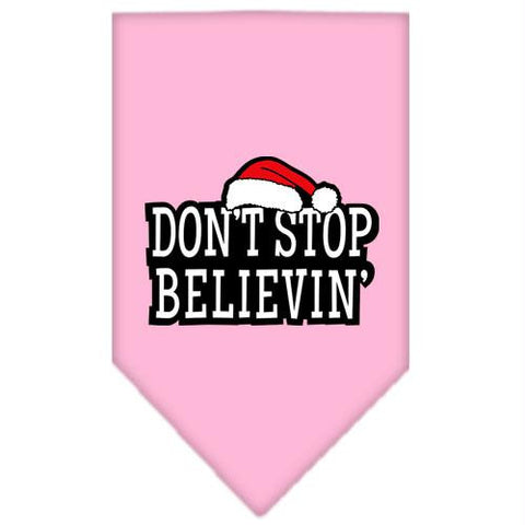 Dont Stop Believin Screen Print Bandana Light Pink Small