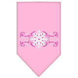 Pink Snowflake Swirls Screen Print Bandana Light Pink Small