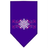 Pink Snowflake Swirls Screen Print Bandana Purple Small