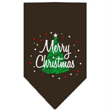 Scribble Merry Christmas Screen Print Bandana Cocoa Large