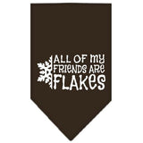 All my Friends are Flakes Screen Print Bandana Cocoa Small