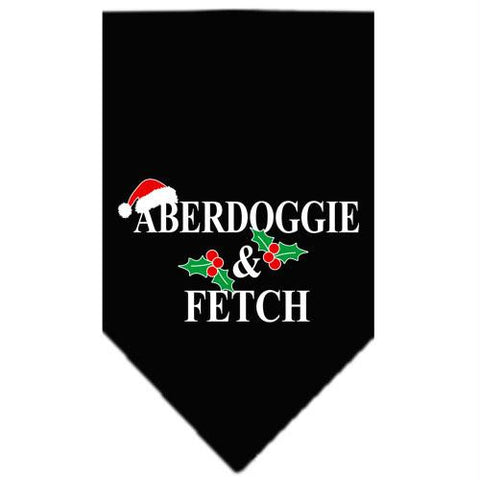 Dog Bandana Aberdoggie Christmas Screen Print Black