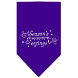 Seasons Greetings Screen Print Bandana Purple Small