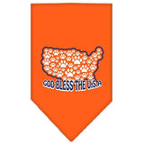 God Bless USA Screen Print Bandana Orange Large